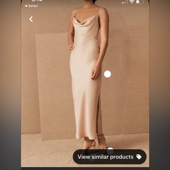 BHLDN Cali Satin Cowl-Neck Midi Slip Dress - Picture 2 of 4